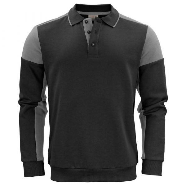 Polosweater PRINTER Prime noir-gris
