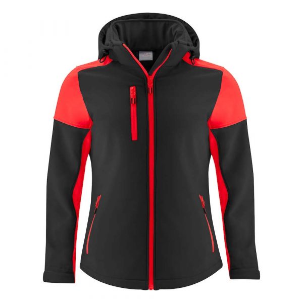 Softshell PRINTER Prime Lady noir-rouge