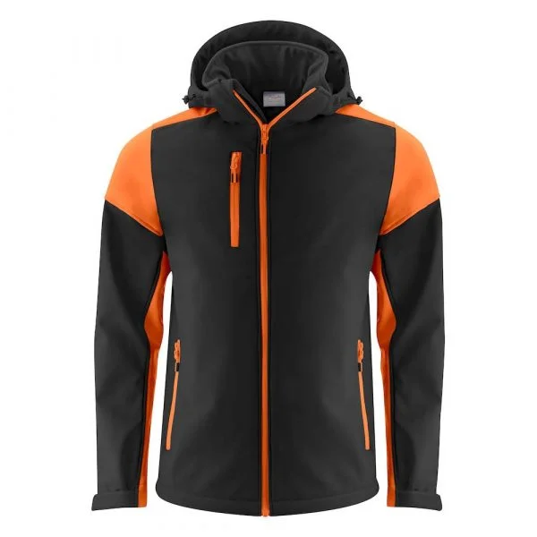Softshell PRINTER Prime noir-orange