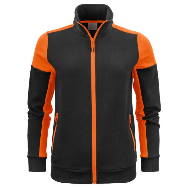 Sweatshirt Jacket Lady PRINTER Prime noir-orange