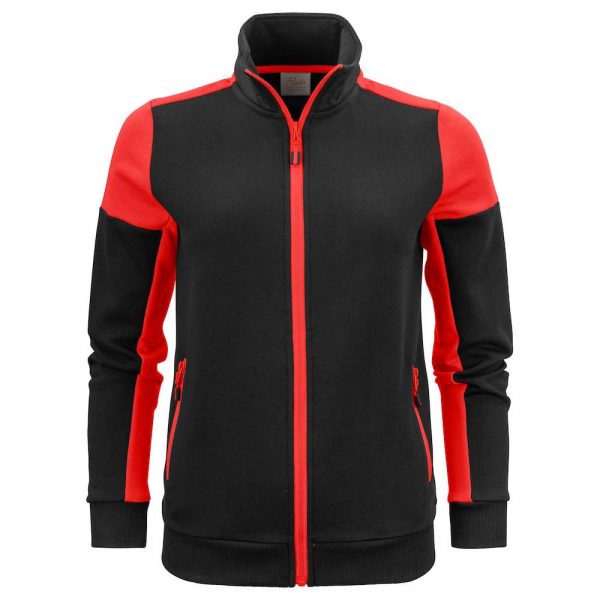 Sweatshirt Jacket Lady PRINTER Prime noir-rouge