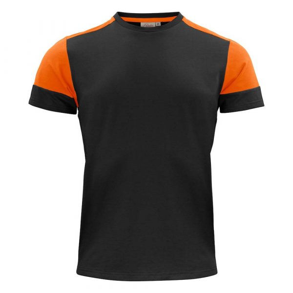 T-shirt PRINTER Prime T noir orange