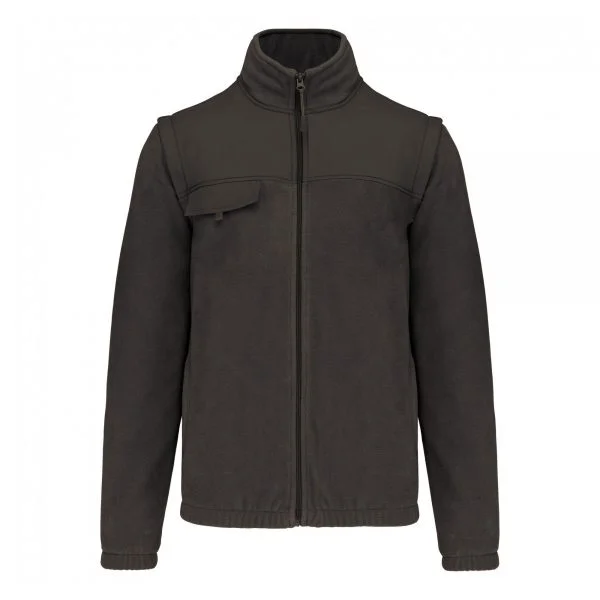 Veste polaire manches amovibles WK gris foncé