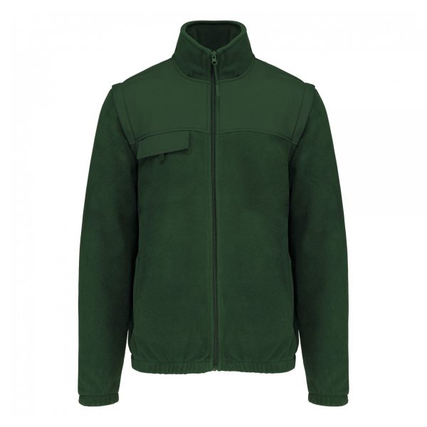 Veste polaire manches amovibles WK vert foret