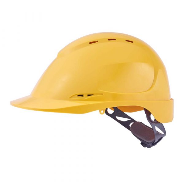 CASQUE DE CHANTIER SINGER AÉRÉ EN A.B.S. SERRAGE CRÉMAILLÈRE jaune