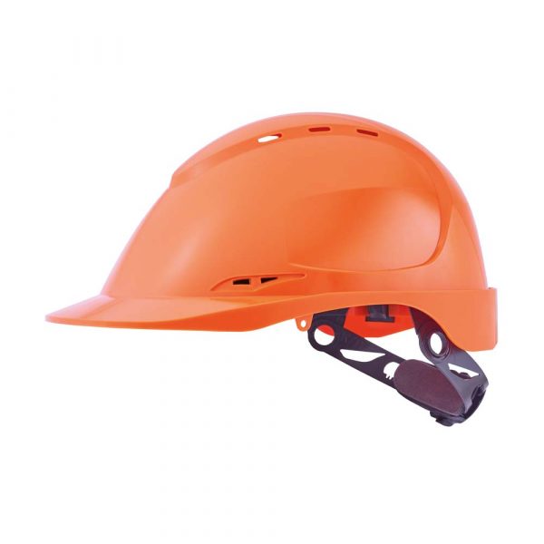 CASQUE DE CHANTIER SINGER AÉRÉ EN A.B.S. SERRAGE CRÉMAILLÈRE orange