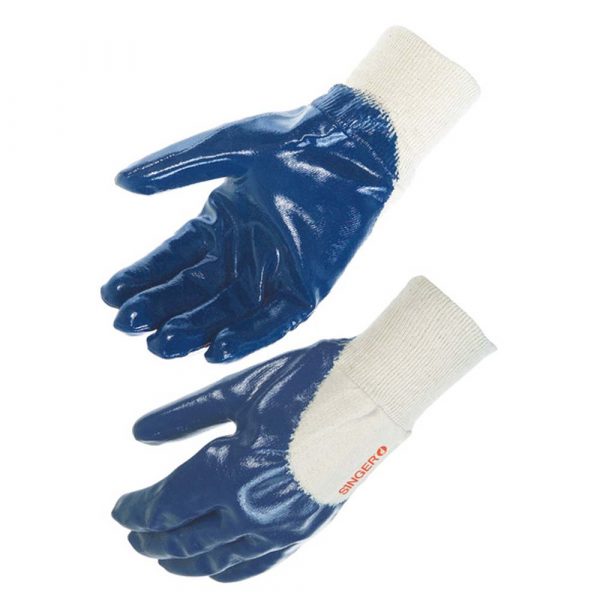 Gant Nitrile (3/4) SINGER Enduction Lourde Poignet Tricot (lot de 10 paires)