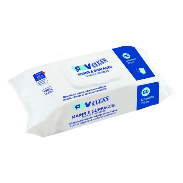 Lingettes Hydroalcoolique désinfectantes P.B.V