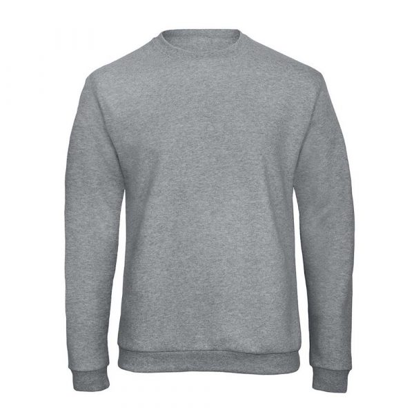 Sweat-shirt col rond B&C ID.202 gris chiné