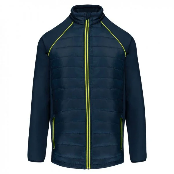 Veste DayToDay bi-matière unisexe marine-jaune