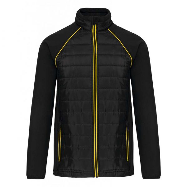 Veste DayToDay bi-matière unisexe noir-jaune