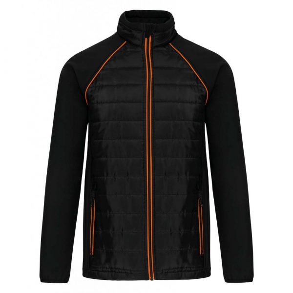 Veste DayToDay bi-matière unisexe noir-orange