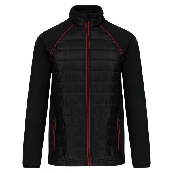 Veste DayToDay bi-matière unisexe noir-rouge