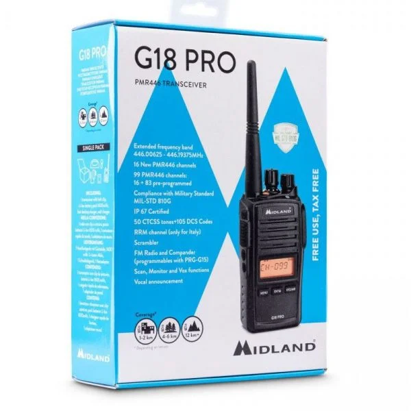talkie-walkie-midland-g18-pro-packaging Talkie-walkie Midland G18 Pro packaging