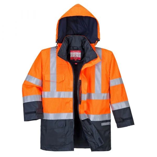 parka-haute-visibilite-portwest-bizflame-rain-multi-risques-orange-noir Parka haute-visibilité PORTWEST Bizflame Rain Multi-risques orange