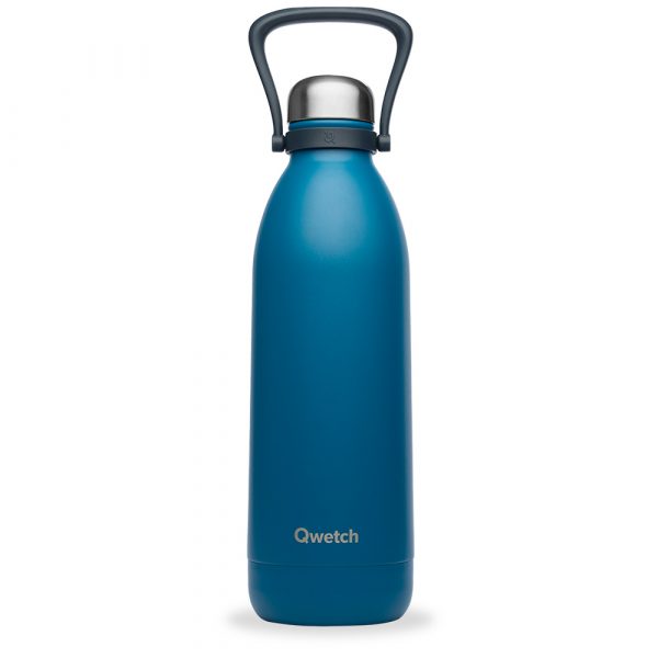 Bouteille isotherme Qwetch Matt 1,5L grande capacité bleu canard