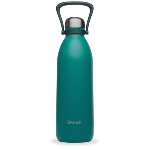 Bouteille isotherme Qwetch Matt 1,5L grande capacité bleu minéral