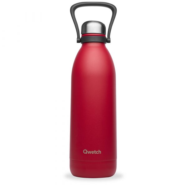 Bouteille isotherme Qwetch Matt 1,5L grande capacité framboise