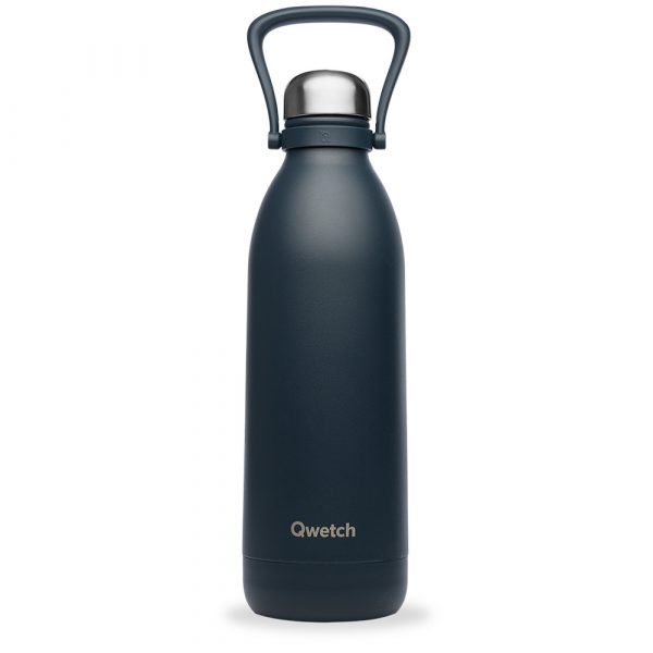 Bouteille isotherme Qwetch Matt 1,5L grande capacité gris carbone