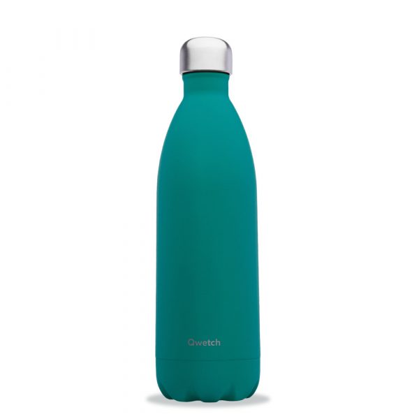 Bouteille isotherme Qwetch Matt 1L bleu minéral