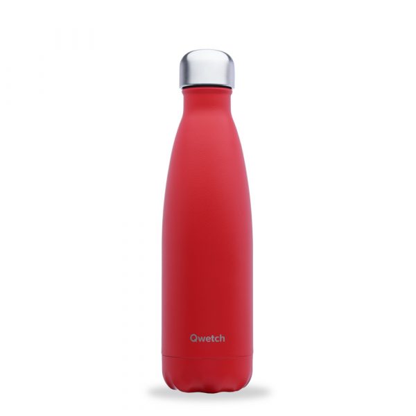 Bouteille isotherme Qwetch Matt 500ml rouge cardinal