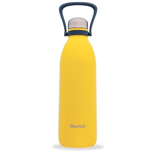 Bouteille isotherme Qwetch Pop 1,5L grande capacité jaune