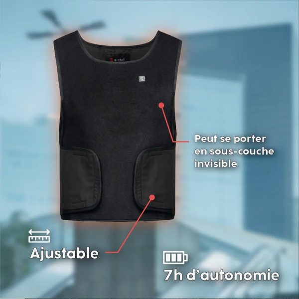 Gilet warm active avec batterie éco-conçue caractéristiques ajustable, 7h autonomie Gilet warm active avec batterie éco-conçue caractéristiques ajustable, 7h autonomie