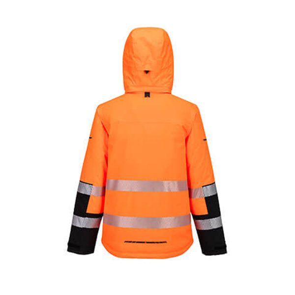 Parka HV EV4 Portwest SHERPA orange-noir de dos