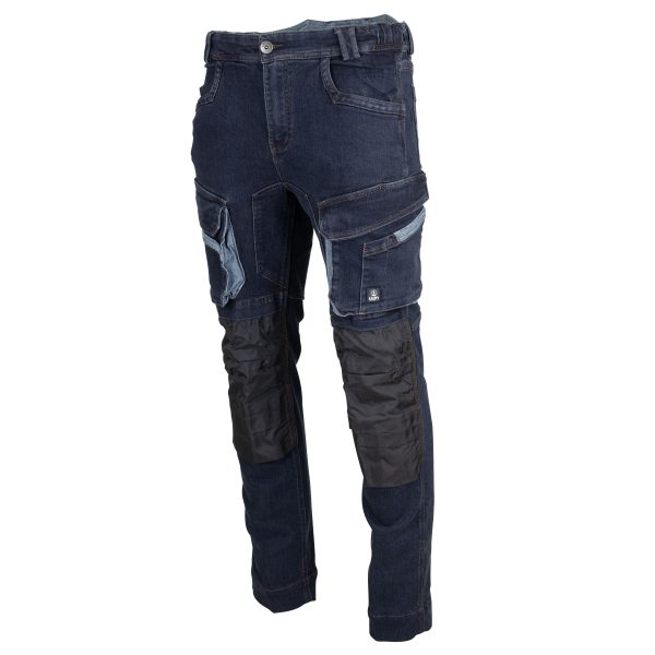 Gabarit-Pantalon-de-travail-LMA-SEATTLE-denim-stretch-renforcé-poches-genouillères-COT