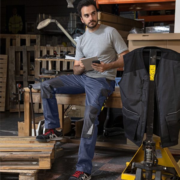 Pantalon-de-travail-stretch-avec-poches-genouillères-zéro-métal-hercule ouvrier usine