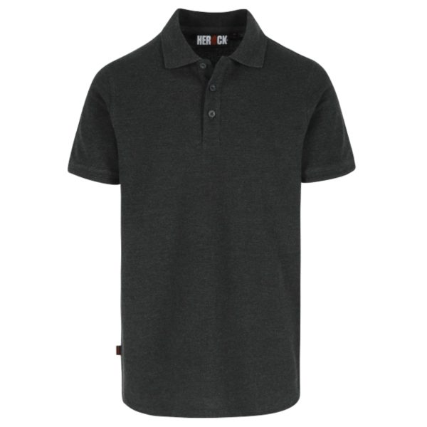 Polo-de-travail-Herock-Levor-manches-courtes-coton-gris-foncé