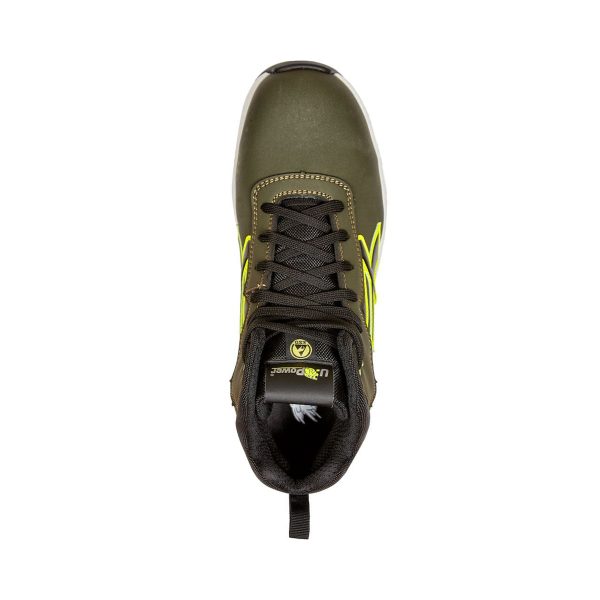 CHAUSSURES-DE-SÉCURITÉ-MONTANTES-U-POWER-KOLBY-sans-métal-vert-dessus