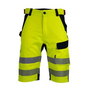 Bermuda-haute-visibilité-LMA-Oscillation-Vibration-stretch-renforcé-zéro-métal-jaune-fluo