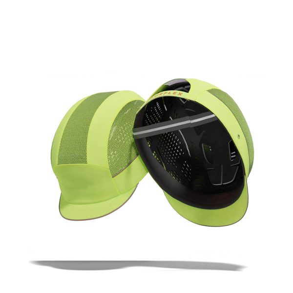 Casquette-anti-heurt-légère-Surflex-AIR-STREAM-visière-5-cm-jaune-fluo-interieur-exterieur